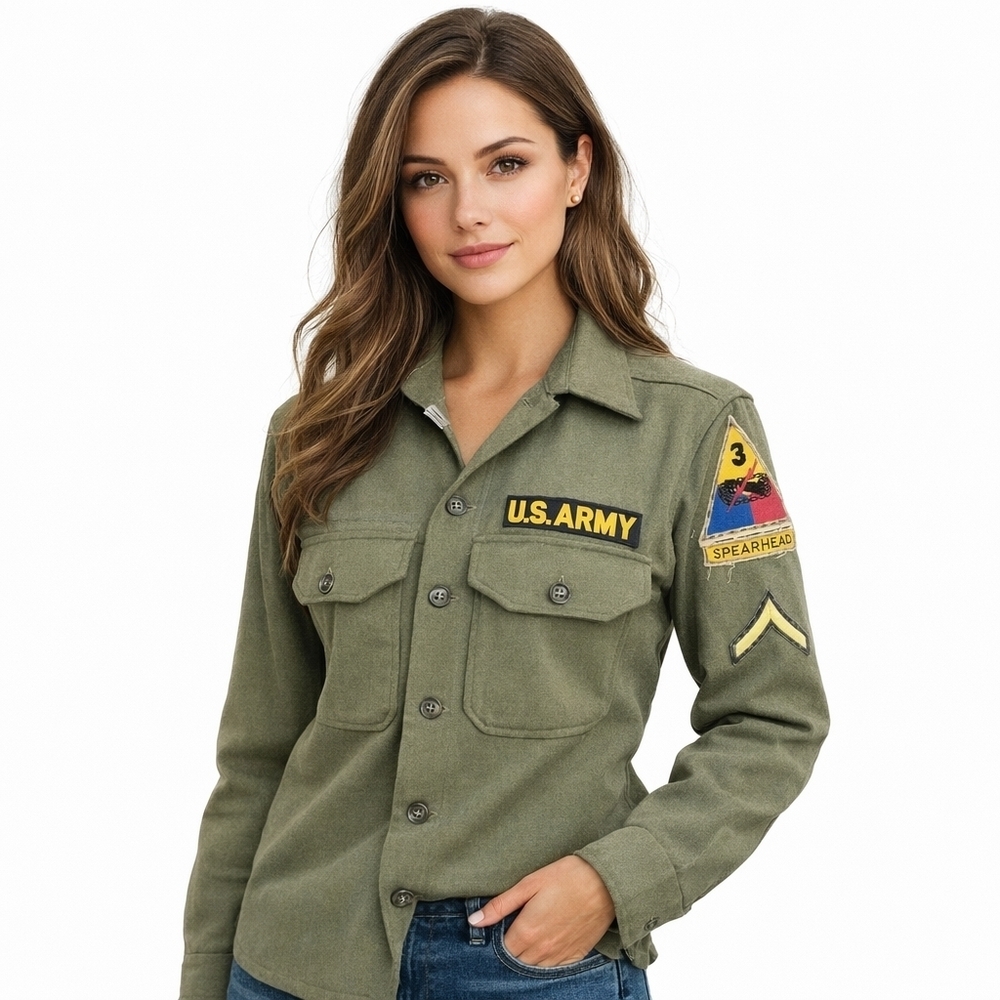 Vintage Army Green wool jacket.S-M